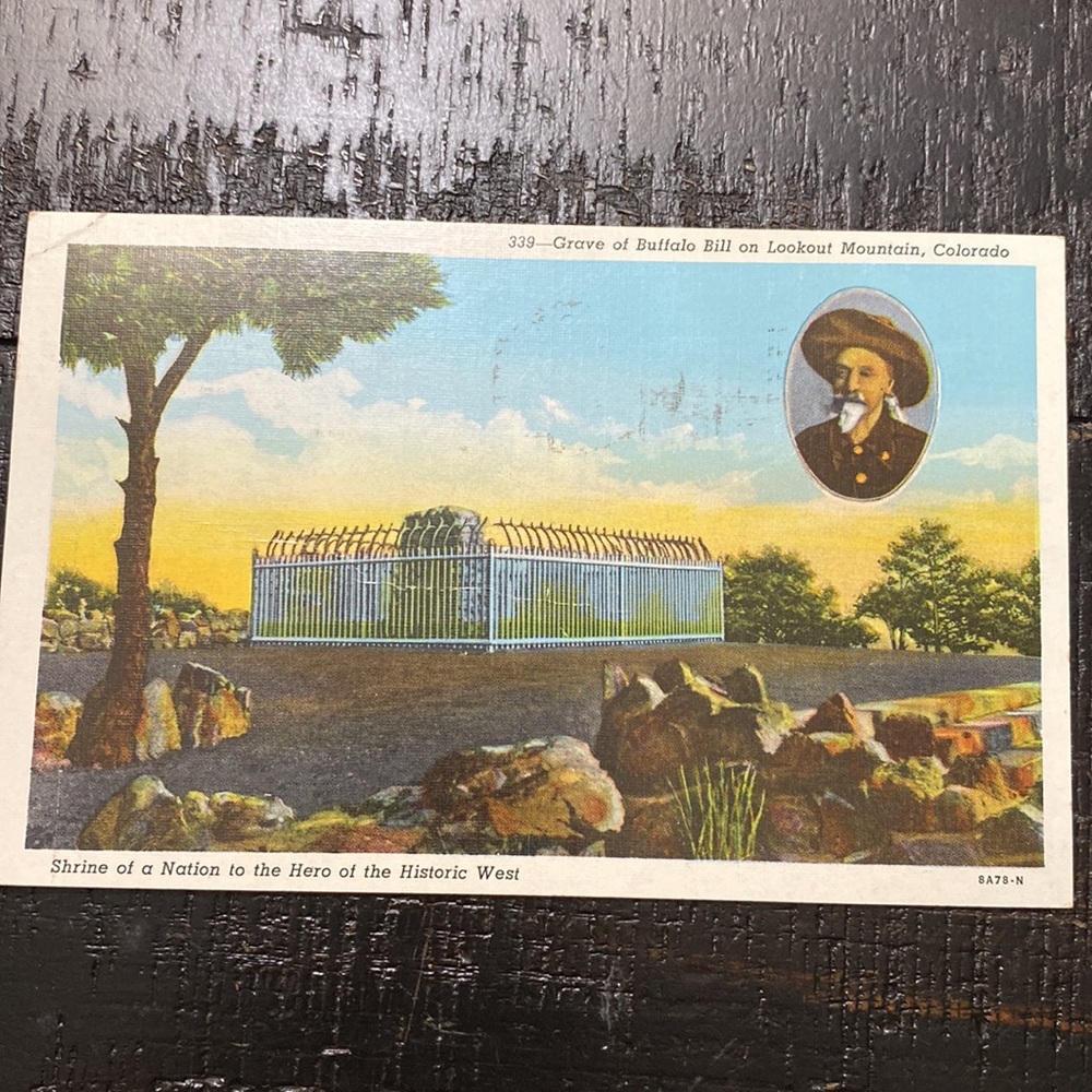 Vintage Buffalo Bill Gravesite Postcard with Scenic View!
